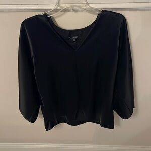 Attention St. John Lovers!!! Black satin caviar dolman sleeve blouse. NEVER worn